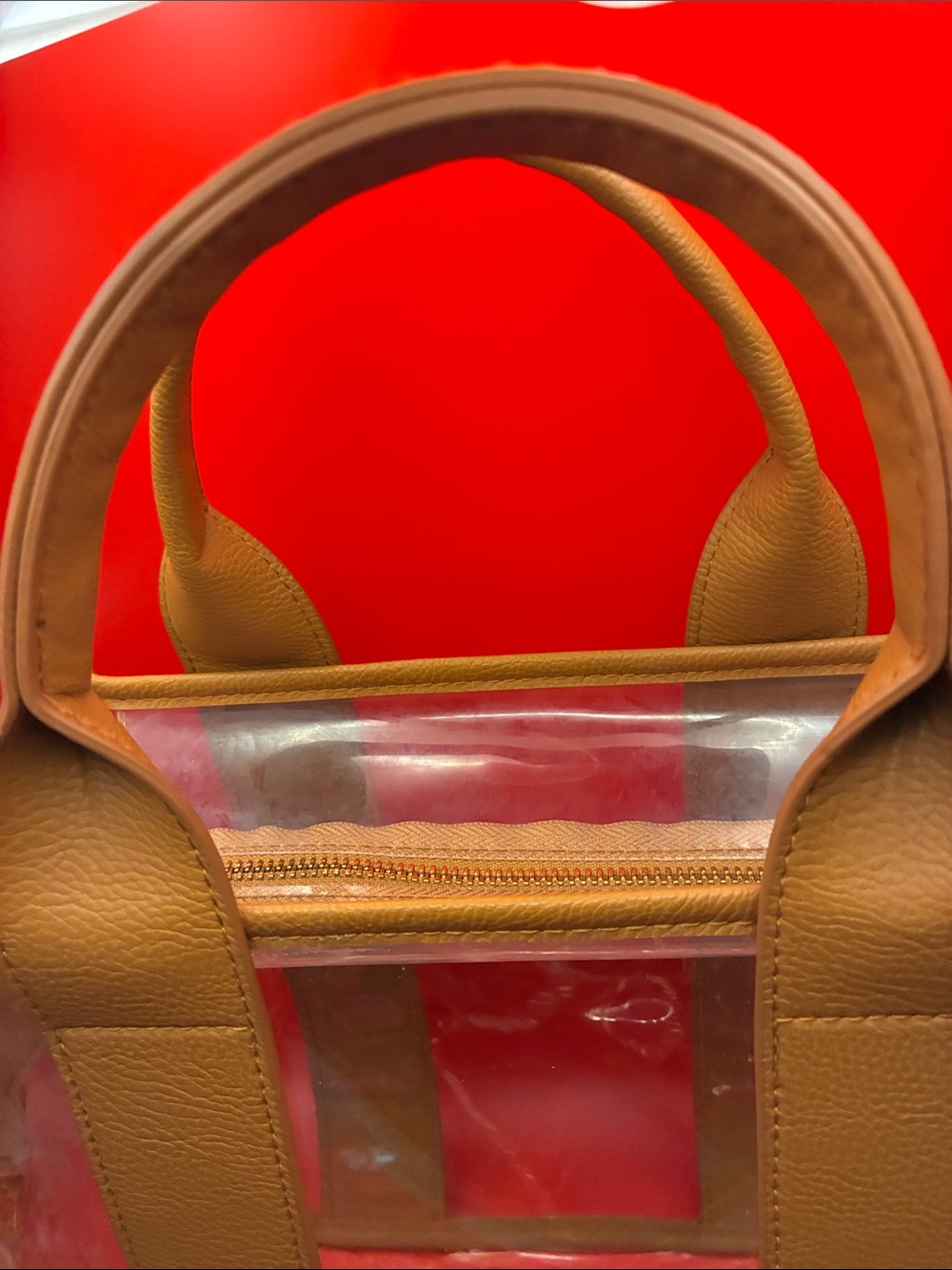 Universal Thread Clear Crossbody Tote with Tan Trim NWOT bonus items included - Picture 5 of 12